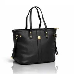INDEMA - Cartera Tote Bag Grande Negro con Compartimientos Todo Organizado