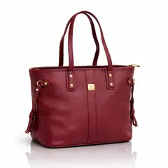 INDEMA - Cartera Tote Bag Grande Bordó con Compartimientos Todo Organizado