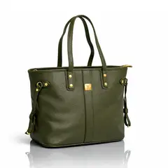 INDEMA - Cartera Tote Bag Grande Olivo con Compartimientos Todo Organizado