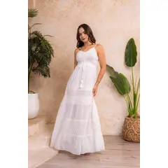 ARMA TU LOOK - VESTIDO SANTORINI LARGO CON MULTIAGUJA EN LA ESPALDA