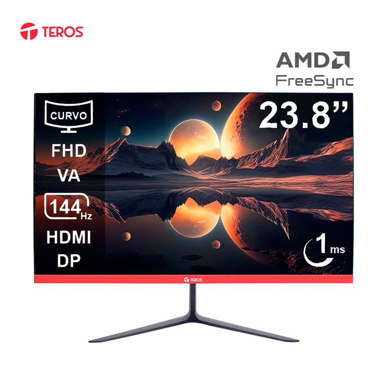 Monitor curvo 24 pulgadas 144Hz 1ms VA Full HD TE-2403S HDMI DP