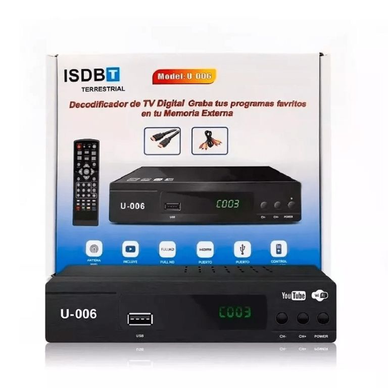 Decodificador TV Sintonizador de Señal Digital Canales Full HD