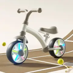 GENERICO - Bicicleta para Niños de Equilibrio Balance Beige con Luces Led