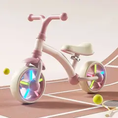 GENERICO - Bicicleta para Niños de Equilibrio Balance Rosado con Luces Led