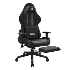 TEMEL - Silla Gamer Reclinable Negro con Reposapiés -