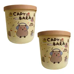 GENERICO - 2 TACHOS DE BASURA PAPELERA DE CAPIBARA - Amarillo