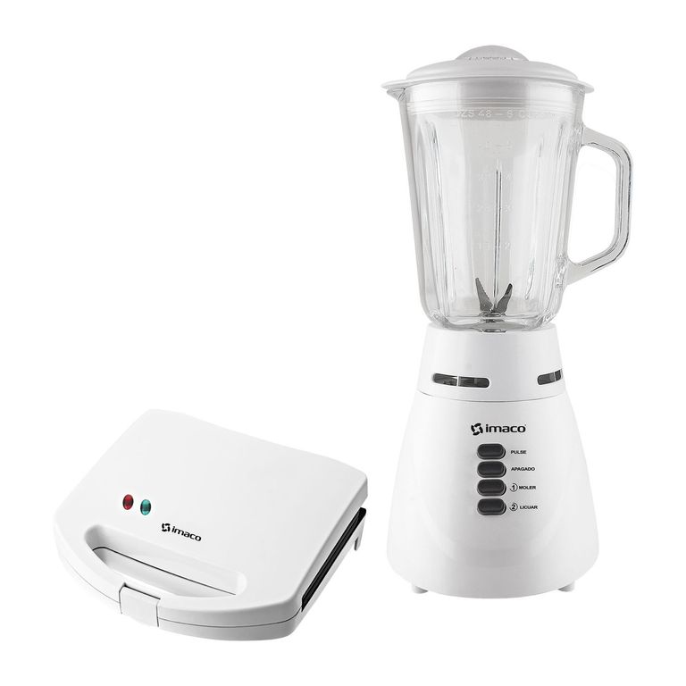 Combo sandwichera 2 panes + Licuadora v/v 2 vel 1.5 lt 500w