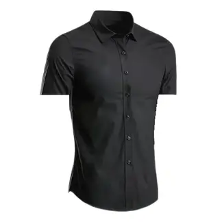 42AROZINA - Camisa de vestir con botones y manga corta para hombre sin arrugas