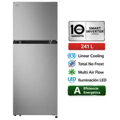 LG - Refrigeradora Vt24bpy Top Freezer 241 litros No Frost Platateado
