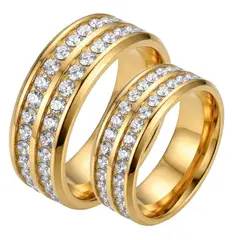 GENERICO - Anillo Aro Unisex Diseño Doble Urbano Joya Acero Dorado