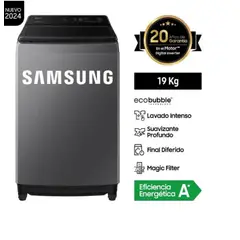 SAMSUNG - Lavadora WA19CG6441BDPE EcoBubble™ 19Kg - Gris Oscuro
