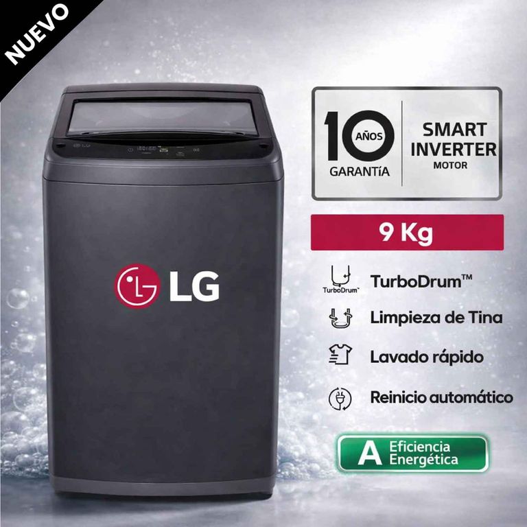 Lavadora de lavado Rapido y Carga Superior 9 Kg WT9BVTB