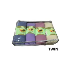 GENERICO - PACK DE 4 SÁBANAS DE 1.5 PLAZAS CON ELÁSTICO + 1 FUNDA DE ALMOHADA