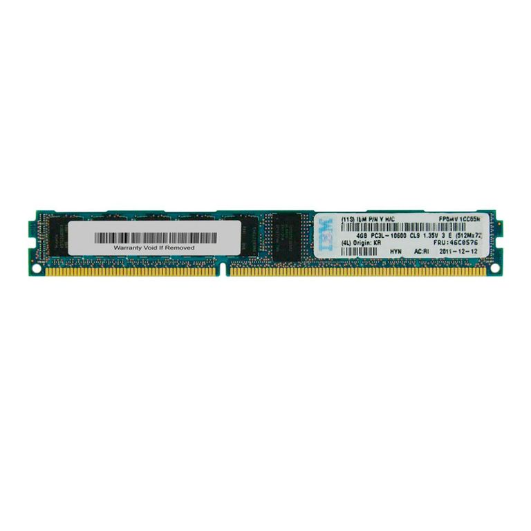 MEMORIA IBM 4GB PC3L-10600R VLP RDIMM COLOR VERDE PN 46C0576 43X5314