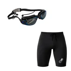 AQUA&MODA - PACK SHORT DE NATACION NEGRO CON LENTES DE NATACIÓN NEGRO POLARIZADOS CON PROTECCION UV SNLAQSBLPN