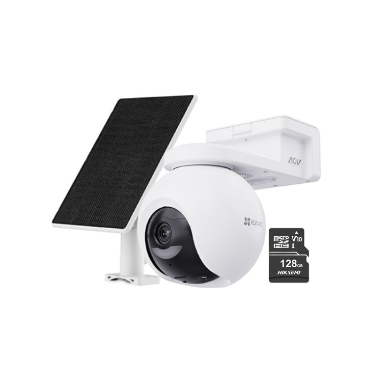 Cámara de seguridad CB8 Pro 4K + Micro SD 128GB con visión nocturna Batería Panel Solar