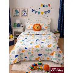 GENERICO - Cubrecama Kids Dino Aventura Algodón Pima - Fabitex