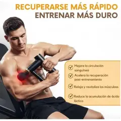 GENERICO - MASAJEADOR PISTOLA 4 CABEZALES, 32 NIVELES DE FUERZA, CARGADOR USB
