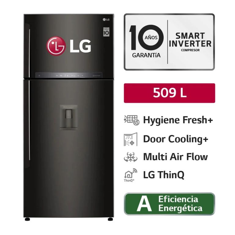 Refrigeradora 509 Lt Hygiene Fresh Top Mount Negro Acero GT51SGD