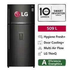 LG - Refrigeradora 509 Lt Hygiene Fresh Top Mount Negro Acero GT51SGD