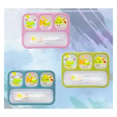 GENERICO - LONCHERA HERMÉTICA 4 COMPARTIMIENTOS + CUBIERTO