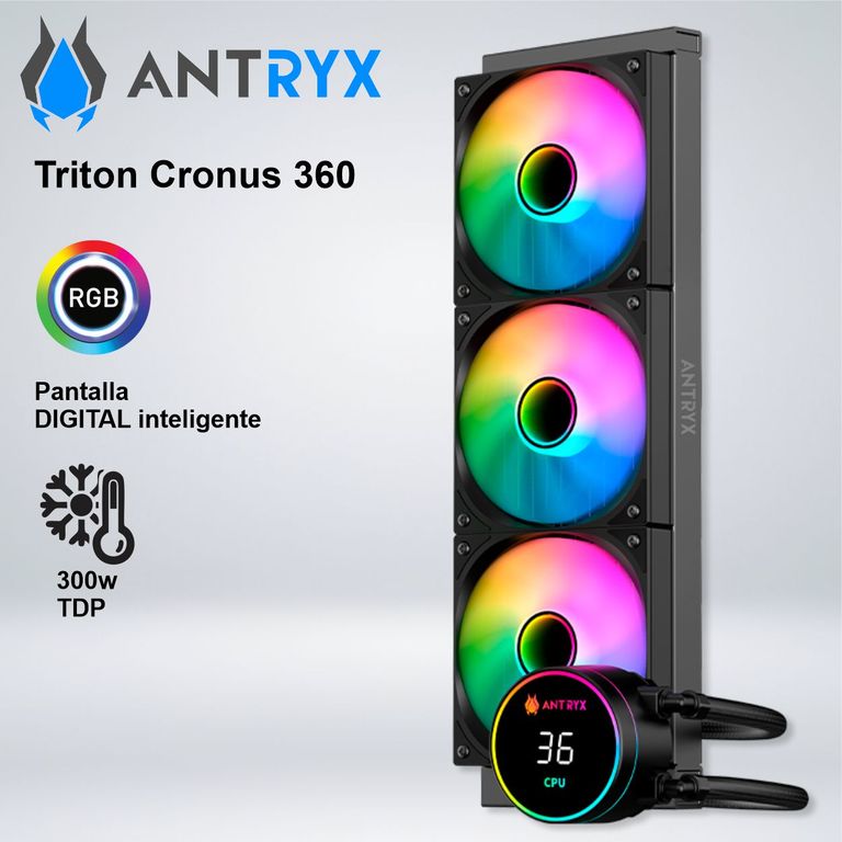 SISTEMA DE ENFRIAMIENTO LIQUIDO TRITON CRONUS 360 BLACK, ARGB