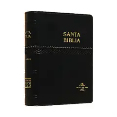 GENERICO - Biblia RVR60 Tamaño Bolsillo Letra Chica Vinil Negro con Borde Rojo y Cinta Marcadora
