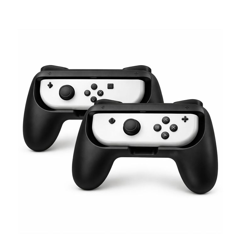 2 und Adaptador Grips para Joy Cons Mando Nintendo Switch Agarre NEGRO
