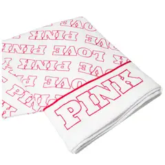 PINK - TOALLA BLANCO ROJO LOGO