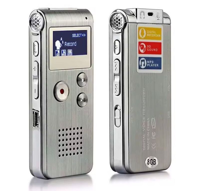 GRABADORA DE VOZ 8 GB PROFESIONAL COLOR PLATA