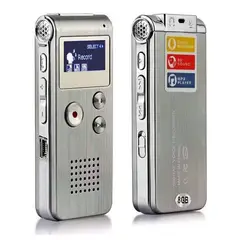 GENERICO - GRABADORA DE VOZ 8 GB PROFESIONAL COLOR PLATA