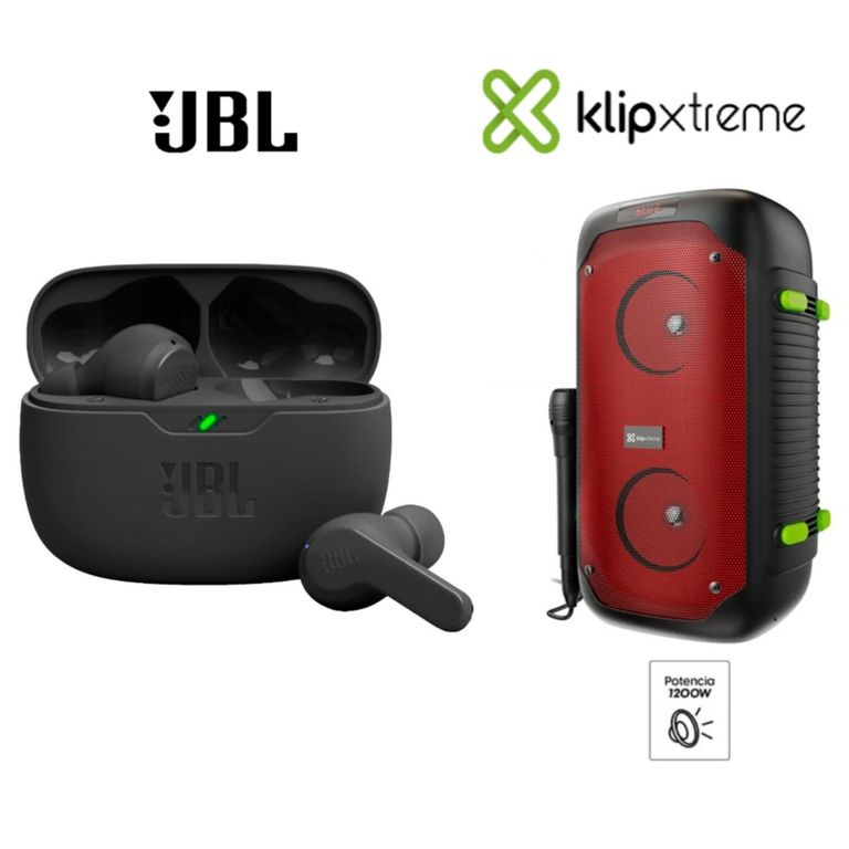 Audifonos Bluetooth Vive BEAM + Parlante Boomfire Klip Xtreme Kls-100 1200W Con Micrófono
