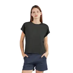 HOSEG - POLO SHORT SLEEVE CHARCOAL MUJER