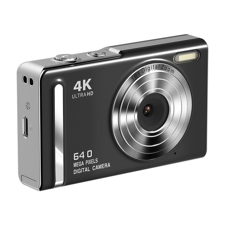 Cámara Digital 64MP 5K 16X Zoom, Cámara 4K con AF Macro, Flash y Pantalla IPS 2.8