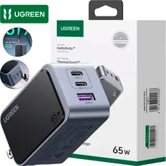 UGREEN - Nexode S 65W Cargador Rápido GaN 3 Puertos USB-C/USB