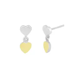 BALIQ - Aretes Dos Corazones OroPlata
