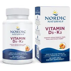 NORDIC - Naturals Vitamina D3 + K2 – 60 Cápsulas