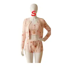 GENERICO - LENCERIA PIJAMA SEXY SHORT CASACA TOP TALLA S