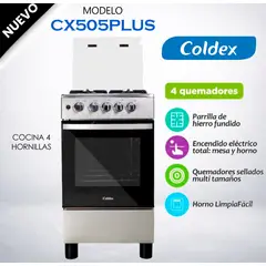 COLDEX - COCINA A GAS 4 HORNILLAS CX505PLUS