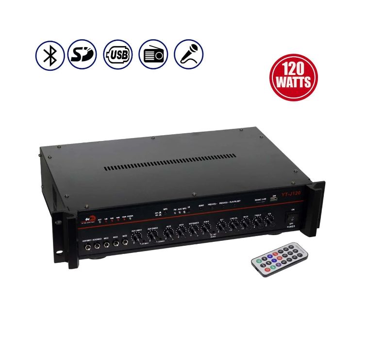 Amplificador de Audio 120W 5 MIC USB/SD/FM YT-J120 HAWK FREE POWER