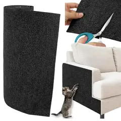 AMICATS - Rascador Adhesivo de Mueble para Gatos - Negro 40x100 cm