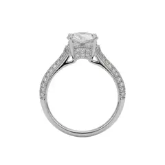 LUCYANA JOYAS Y ACCESORIOS - Anillo de Compromiso Mujer Revestido en Oro Blanco 18K - Joyas Lucyana
