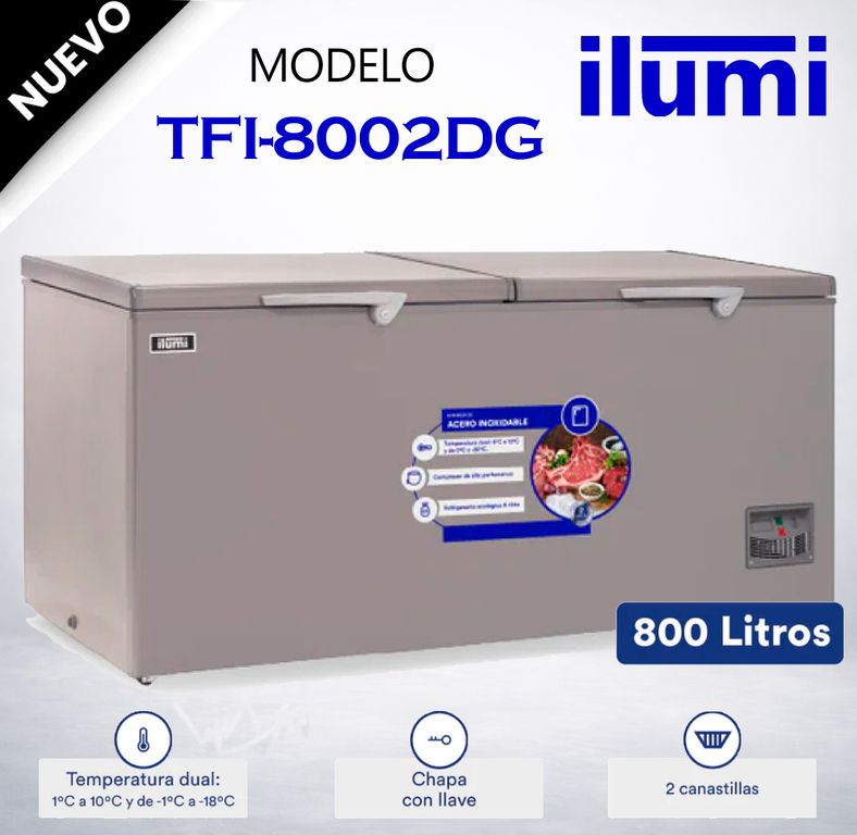 Congelador con tina de Acero Inoxidable de 800 litros - TFI-8002DG