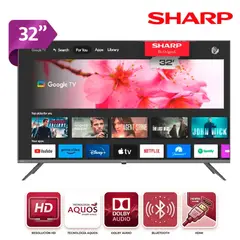 SHARP - Televisor 2T-C32GF2060L 32 Pulg con Sistema operativo Google TV