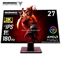 MICRONICS - Monitor Matrix GM27FQ 27 pulg QHD (2560 x 1440) IPS, 180HZ, 1MS, AMD FreeSync, RGB