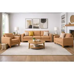 ARTSOFA - Juego de Sala 3 2 1 Bellagio Collection Camel Antifluido + Obsequio /