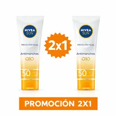 Nivea - Pack x2 Sun Bloqueador Facial Q10 antiedad y antipigmento 50ml