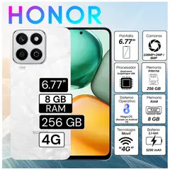 HONOR - Celular X7C 6.77" Pulg. 8GB RAM 256GB RAM MagicOS 8.0 - Blanco lunar