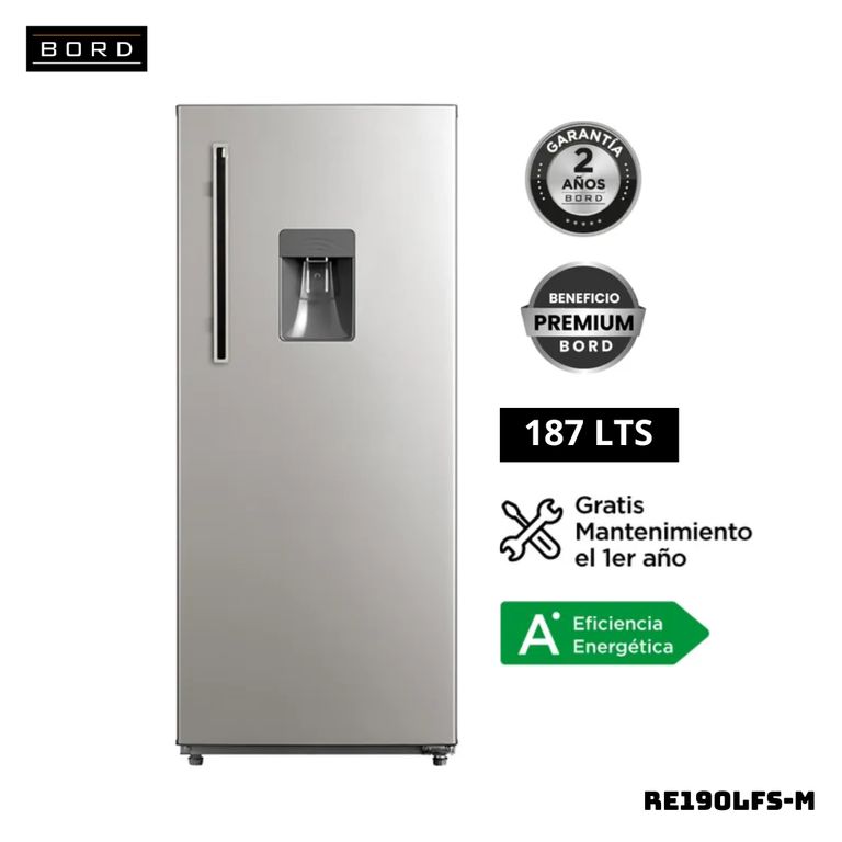 REFRIGERADORA 187 L CON DISP DE AGUA PLATEADO - RE190LFS-M