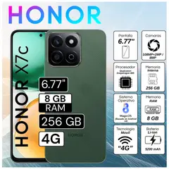 HONOR - Celular X7C 6.77" Pulg. 8GB RAM 256GB RAM MagicOS 8.0 - Verde foresta
